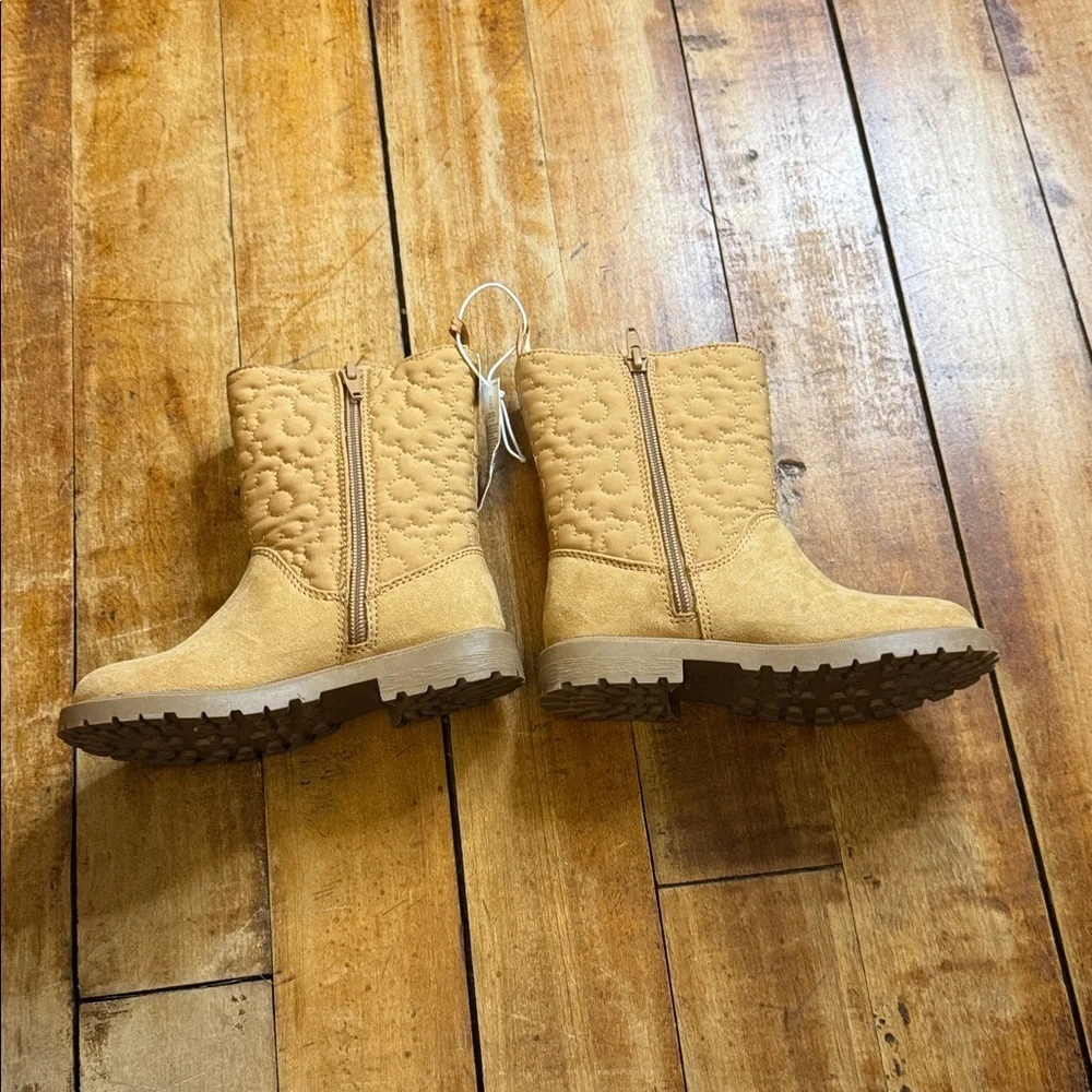 Old Navy Tan Quilted Boots spiced saffron tall boot size 10 new never worn